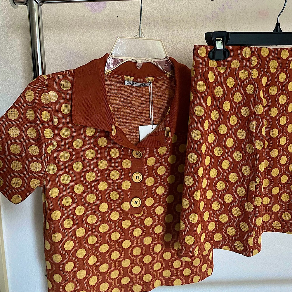 Zara matching Polo top and skirt set